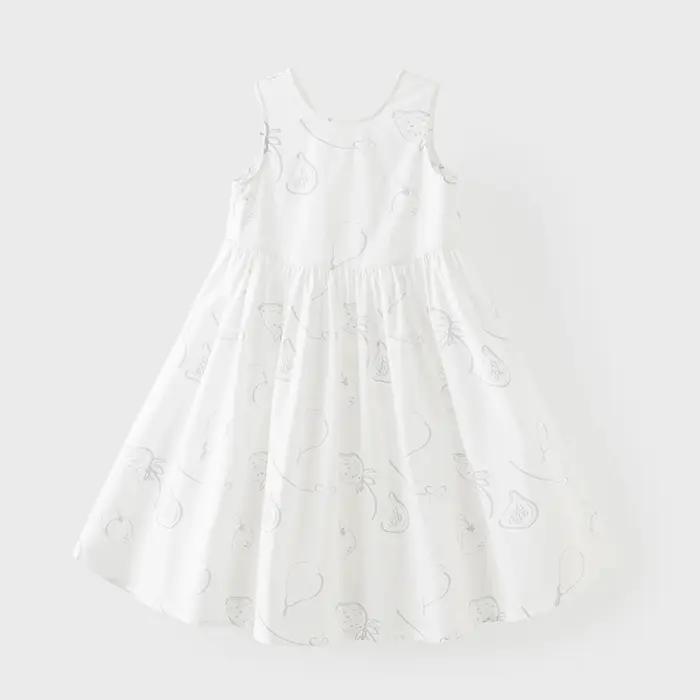 Robes de princesse d'été blanches pour filles Dave Bella, robes de fête imprimées sans manches pour