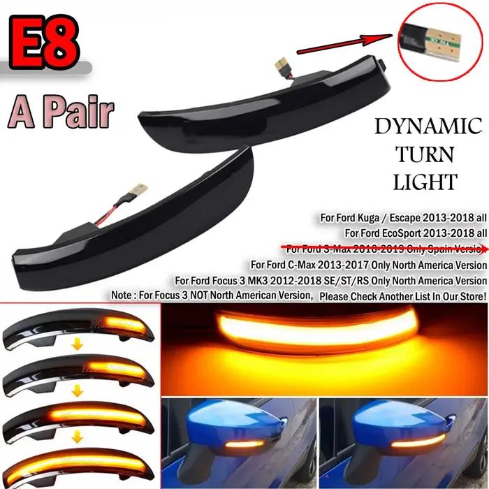 Clignotant dynamique LED pour Ford Kuga Ecosport, indicateur de rétroviseur latéral séquentiel 2013