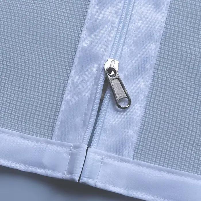 DTGJ-Moustiquaire Fenêtre avec Fermeture Éclair, Écran de Porte Blanc, Taille Personnalisée, Maille
