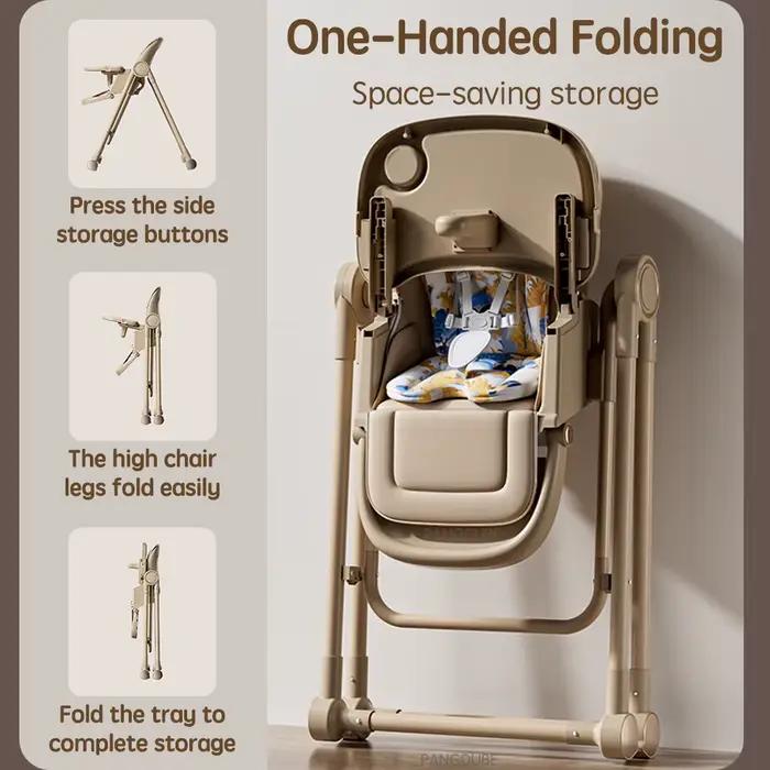 PANGDUBE Chaise haute 2 en 1 pour bébé, siège d'alimentation convertible à bascule avec roulettes, d
