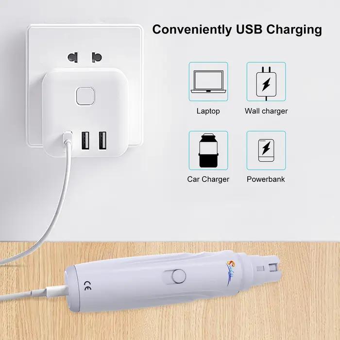 Broyeur à ongles électrique aste par USB pour animaux de compagnie, tondeuse et tondeuse, pattes ind
