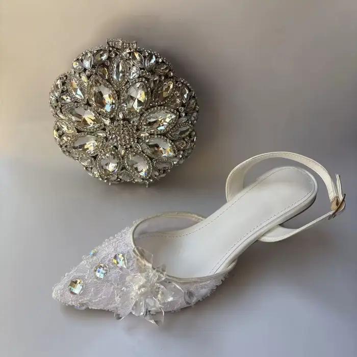 LNATISNOVA – sandales à bout pointu et sacs à main pour femmes, escarpins à talons hauts avec pochet