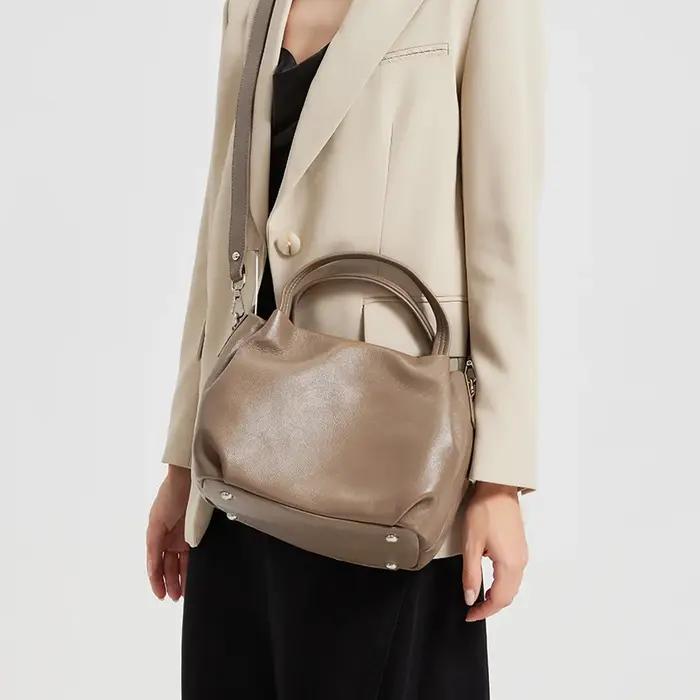 Sac à main en cuir de vache véritable pour femmes, sac à bandoulière de luxe, sacs de marque de luxe