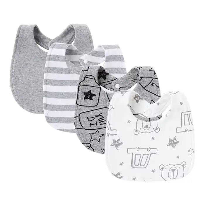 Bavoirs en coton pour bébés, 4 pièces, vêtements pour rots, serviettes de salive pour nouveau-nés, f