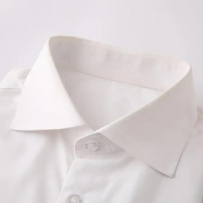 Chemises habillées blanches confortables et résistantes aux rides pour hommes, sur mesure, noires, s
