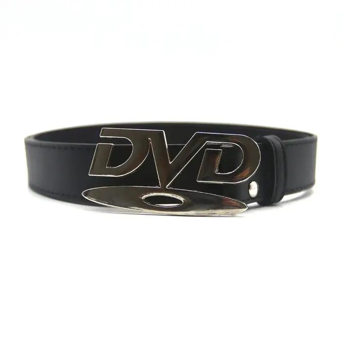 Ceinture unisexe à boucle DVD au design nostalgique, pour hommes et femmes, idéale pour les jeans, p