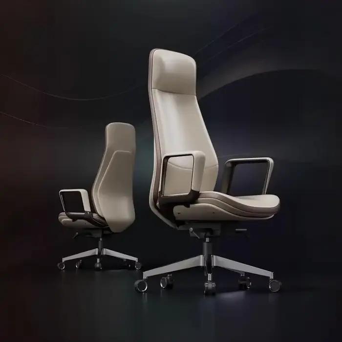 Chaise de bureau haut de gamme pivotante et inclinable avec roulettes pour bureau de direction et usage général confortable et élégant
