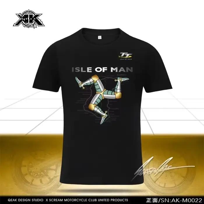 Été hommes île de Man Tt route moto course moto cyclisme costume GP passionné de moto neutre col ron