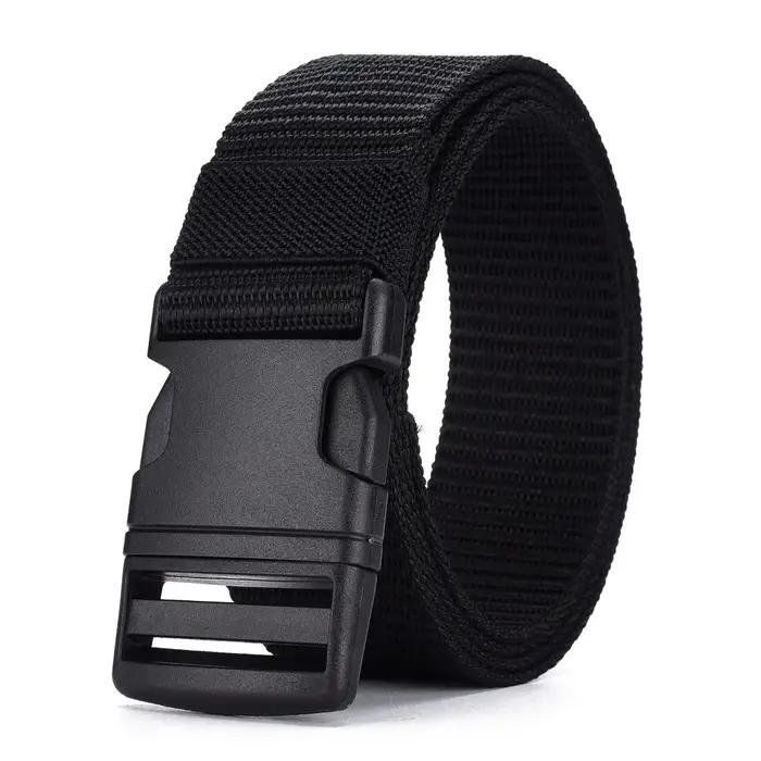Ceinture en nylon tissé pour homme, sans métal, en plastique, de haute qualité, pour l'extérieur
