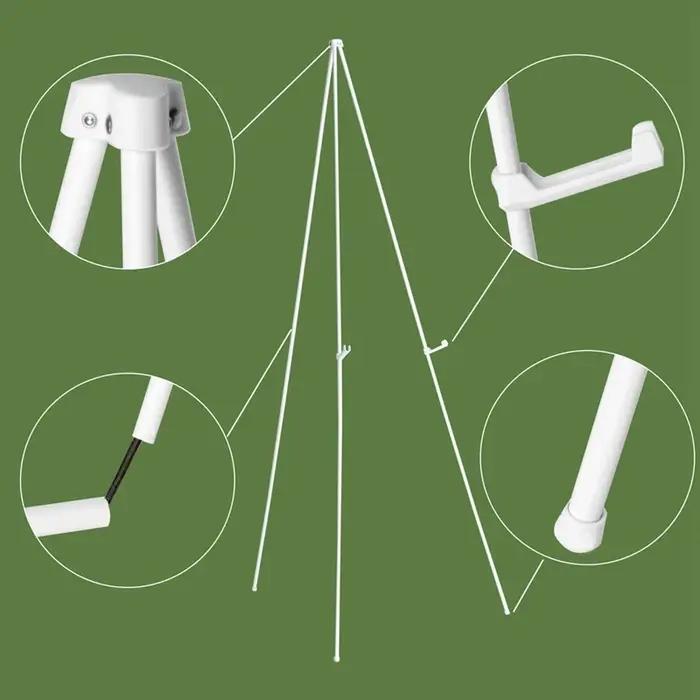 Latif el Stand-Affiche portable pliable en métal blanc pour affichage, panneau de mariage, porte-aff