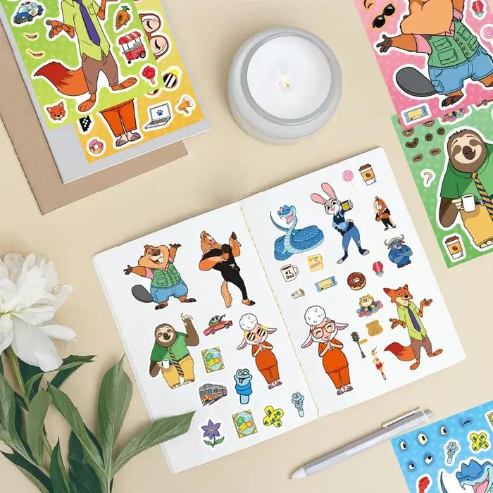 8/16 feuilles faire un visage Zootopia 2 Puzzle dessin animé autocollants bricolage Ryder Chase asse
