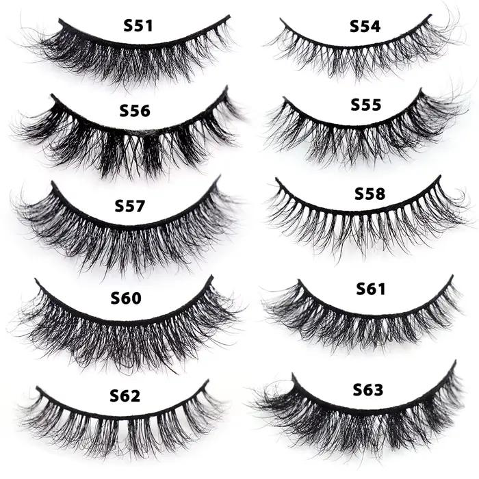 LEHUAMAO10/100 paires de cils de vison en gros doux moelleux court faux cils extension de cils natur