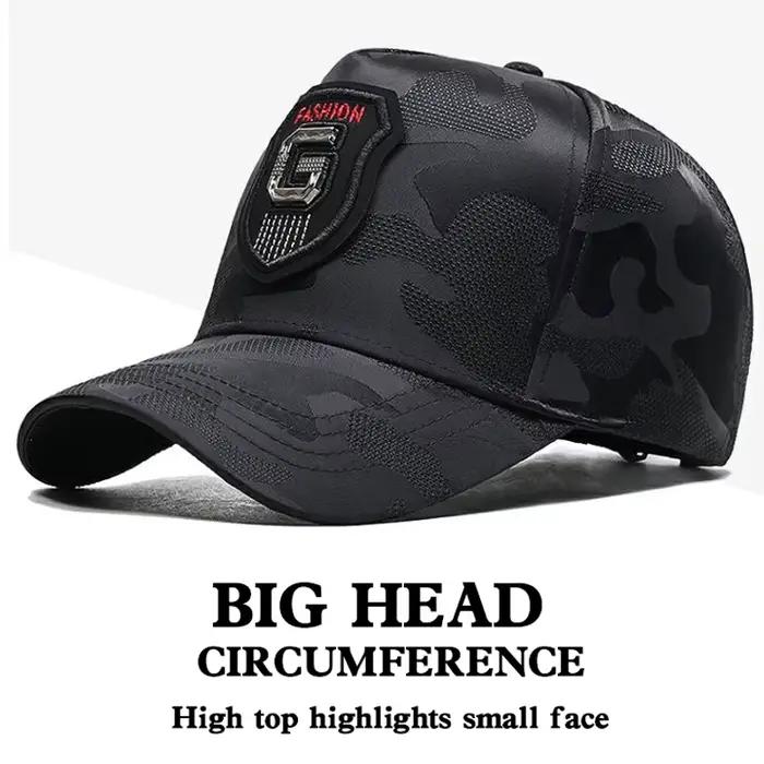 Casquette de baseball Big Head LyumabovTall Crown CamSolomon pour homme, casquette à visière, chapea