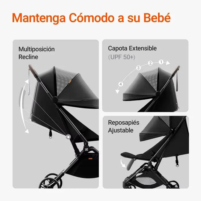 MAZAZING poussette de voyage en carbone, pliable, ultralégère (5,26 kg), compacte et adaptée aux avi