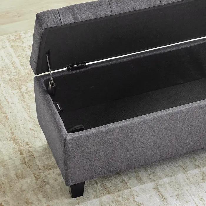 Redlife-Banc de Rangement 42 en Vrac, Tabouret avec Couvercle Rabattable, Charnière de Sécurité, 66