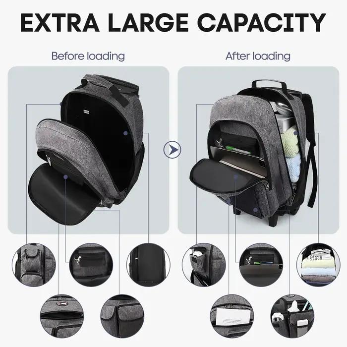 New York XPress 20 pouces sac à dos de voyage avec roues tige de traction cachée bagage à main sac d