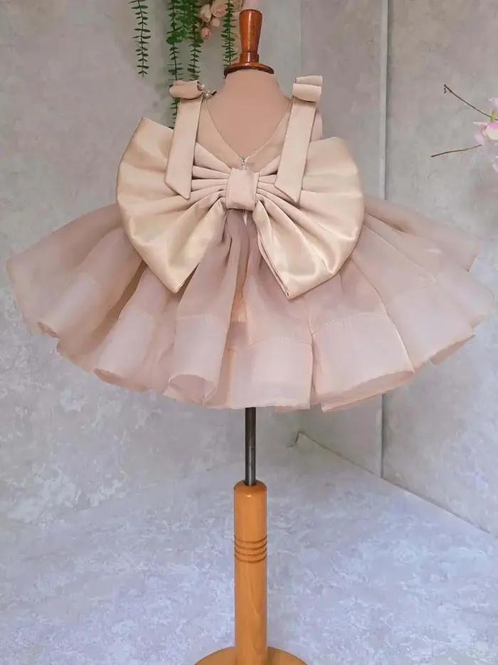 Robe pour enfantsRobe pour enfants jupe en maille bouffante couleur champagne européenne et américai