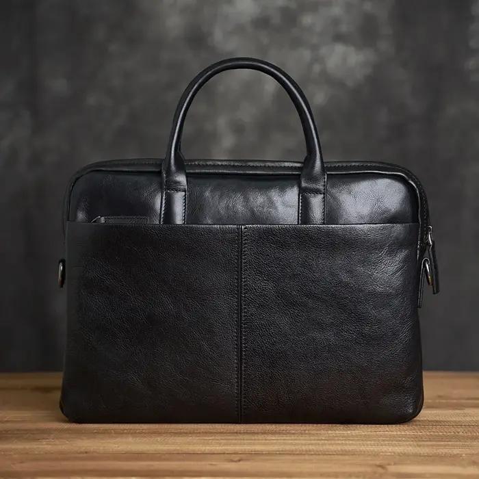 ZRCX porte-documents en cuir véritable hommes sac à main d'affaires mâle ordinateur portable sacs à