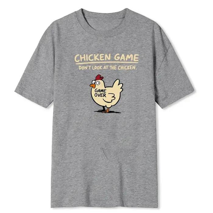 Jeu de poulet ne regarde pas le poulet motif imprimé T-Shirt hommes décontracté quotidien en plein a