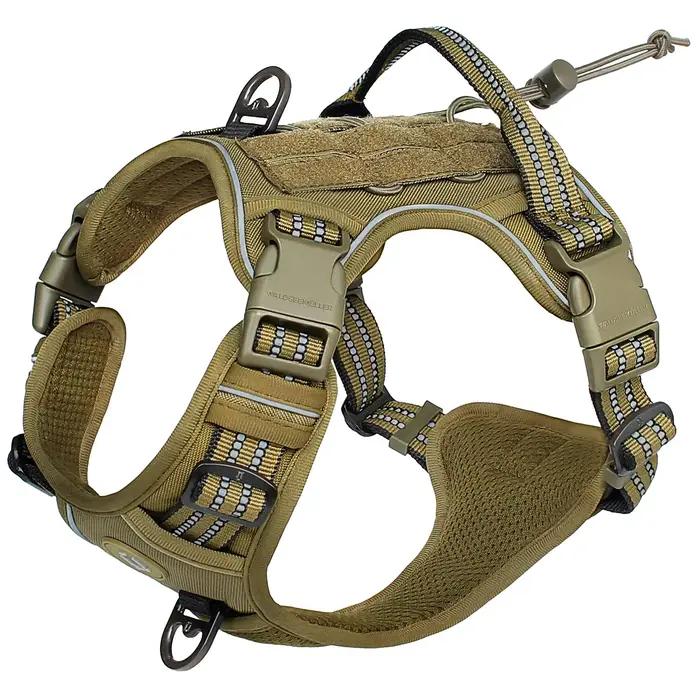 Harnais tactique pour chien, harnais pour chien sans traction, harnais de gilet MOLLE respirant régl
