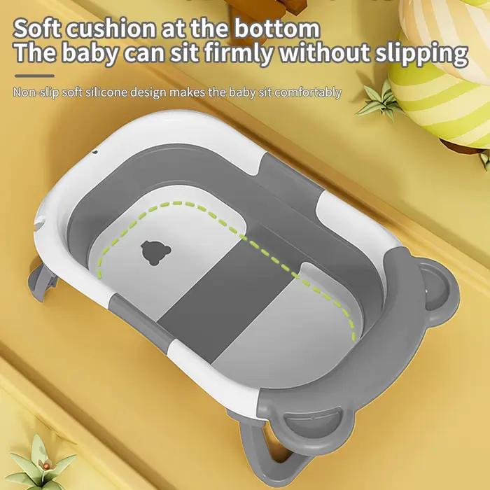 Baignoire pliable pour bébé, grande baignoire avec tapis de bain antidérapant, bain de voyage portab