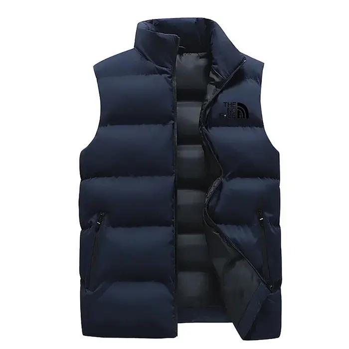 Veste sans manches pour hommes, imperméable, fermeture éclair, col montant, gilet décontracté, Parka