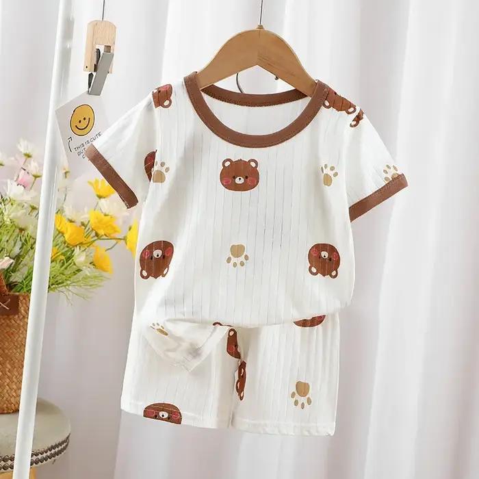 Vêtements d'été pour enfants, ensemble short à manches courtes, t-shirts pour bébés garçons et fille