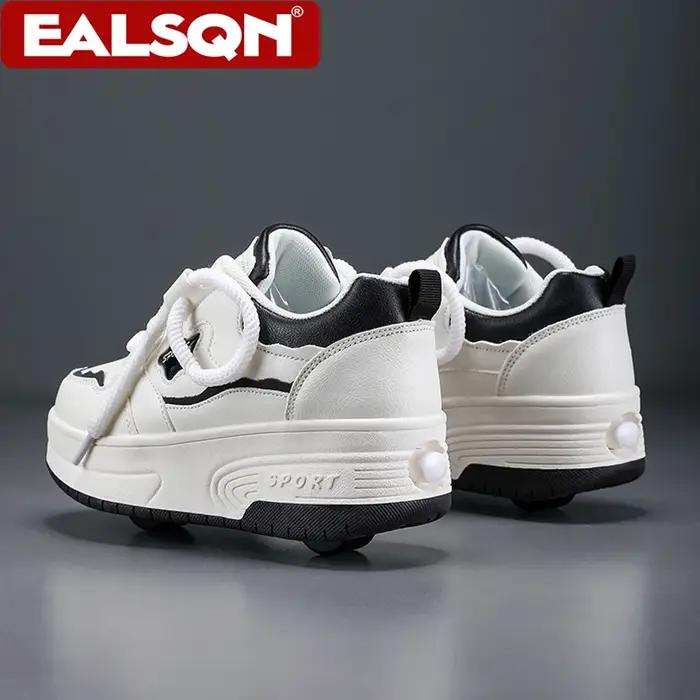 Patins à roulettes ultra-légers et détachables à 2 roues pour enfants, chaussures de marche à lacets