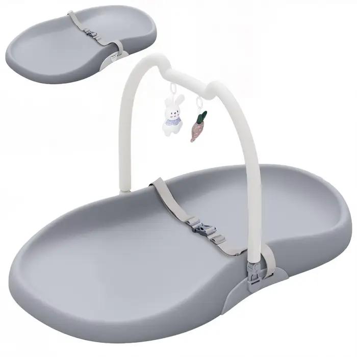 Matelas à langer pour bébé avec harnais de sécurité et étagère pour jouets d'oreille de chat, matela
