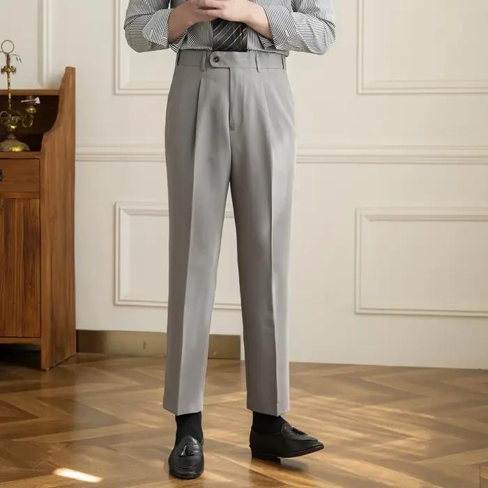 Mr. Deer San-Pantalon rétro à taille non repassable pour homme, style décontracté, coupe slim