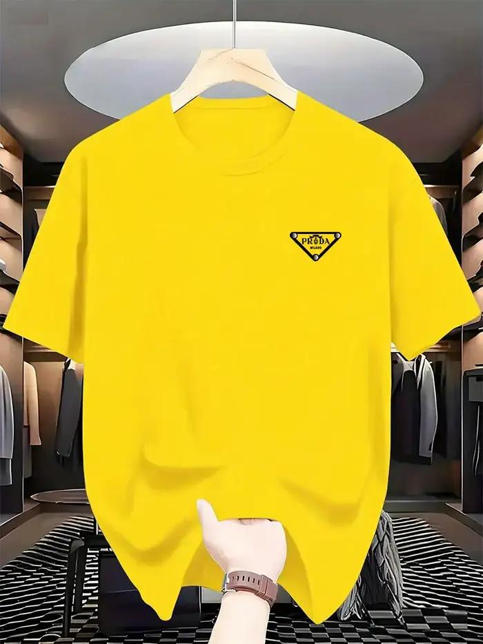 T-shirt imprimé pour homme, tendance mode milanaise 2026, marque internationale, coton pur, col rond