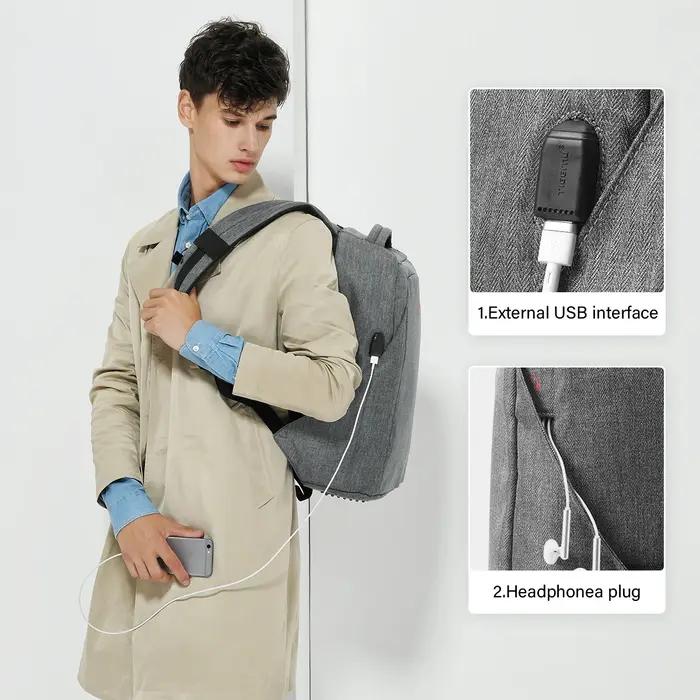 Tigernu hommes Anti-vol sac à dos 15.6 pouces sac à dos pour ordinateur portable sacs avec Port USB