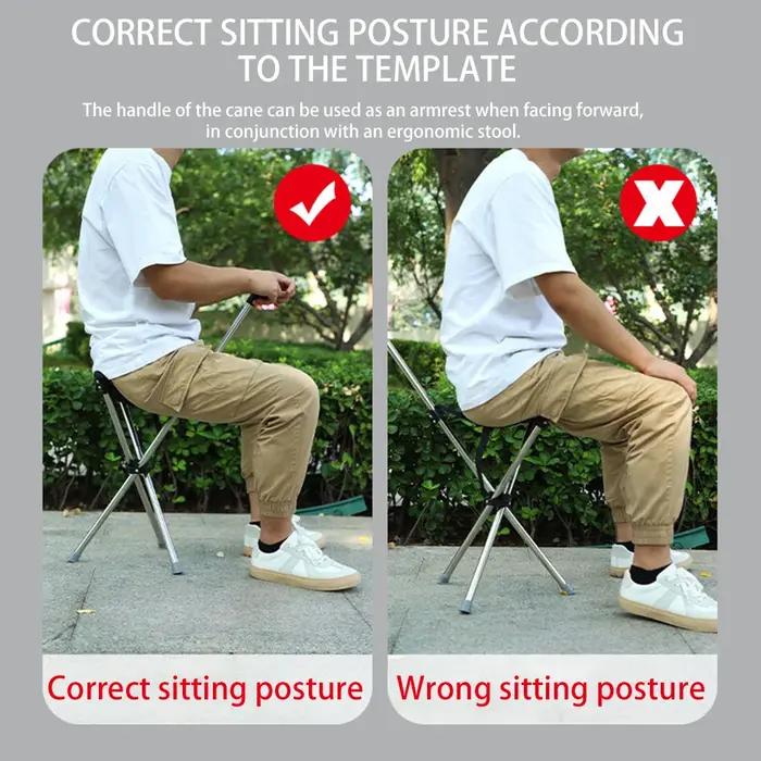Canne pliable, siège facile à transporter, tabouret Portable, chaise pliante, poignée antidérapante,