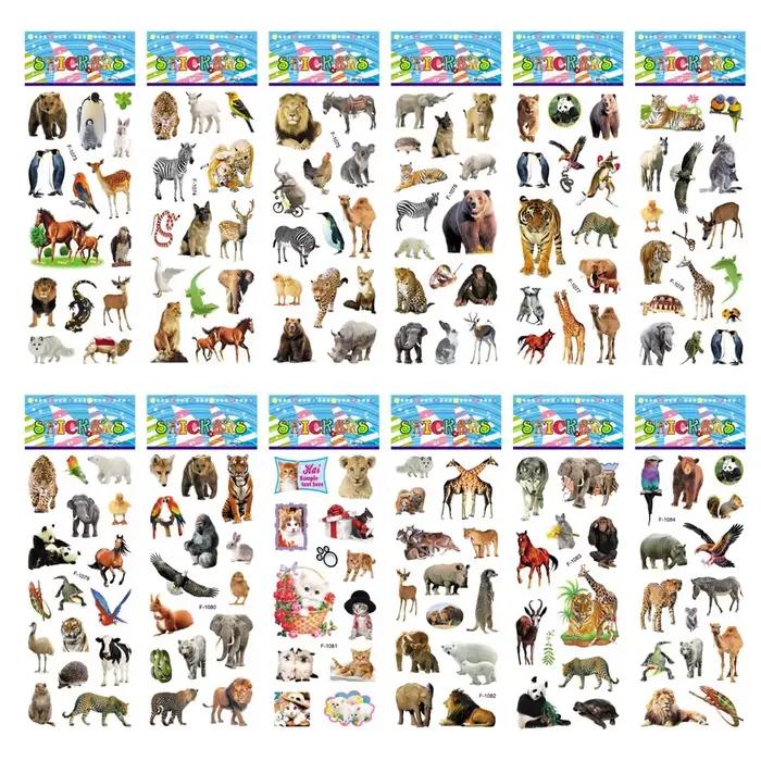 Autocollants gonflés pour enfants, 5 feuilles, cadeau d'anniversaire, de noël, du nouvel an, pour fi