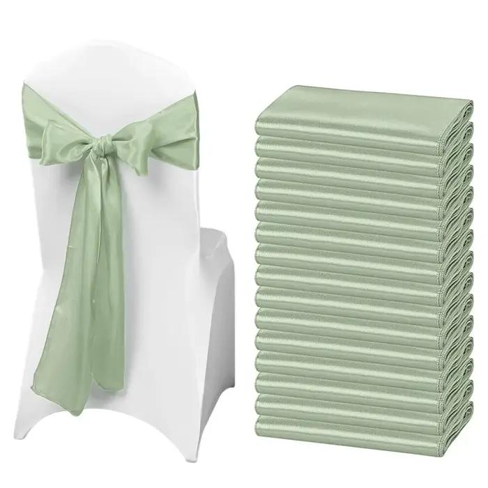 Ceintures à nœud en Satin pour chaise de mariage, 10/50 pièces, attaches en ruban pour fête, événeme