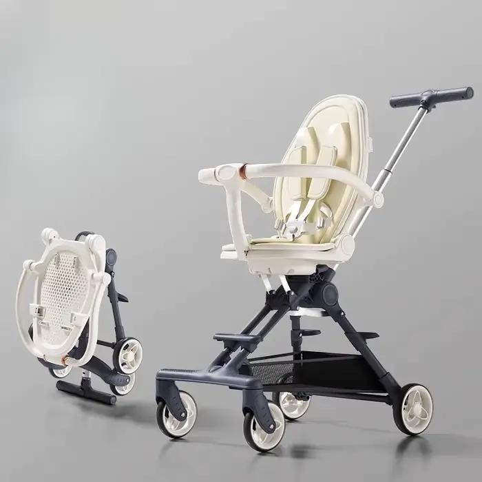  Poussette réversible ultralégère de 2,9 kg : 360 ° Pneus anti-roulis et anti-crevaison, protecti