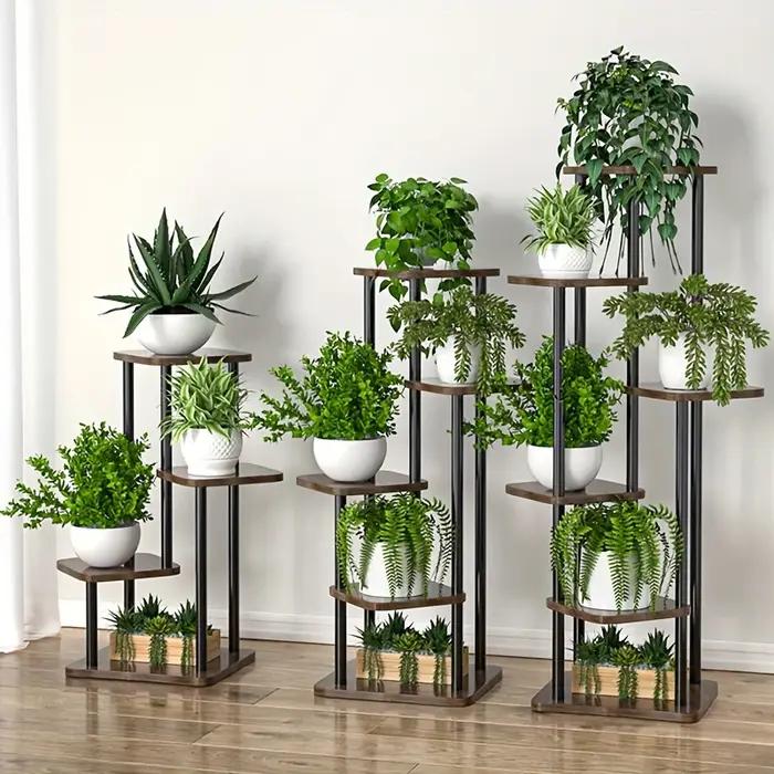 Support de plante pour fleurs, étagère de rangement en bois, étagère à fleurs à 4/5/6 niveaux, jardi
