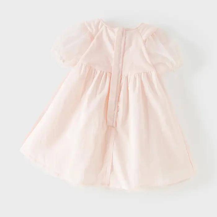 Robe en maille pour enfants Dave Bella, robe de princesse brodée, robe d'été à manches courtes pour