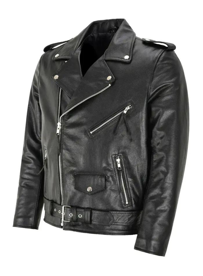 Veste de moto en cuir PU pour hommes, manteau Slim Fit, mode