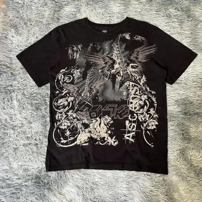 T-shirt col rond confortable et respirant pour hommes européens et américains, haut d'été gothique a