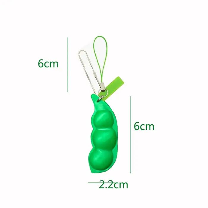 2-20 pièces Fidget jouet sac Portachiavi soulagement du stress Edamame jouet presser pois porte-clés