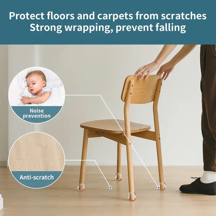 Protecteurs de sol pour pieds de chaise, 16 pièces, couvre-pieds de chaise en Silicone pour 15 ~ 25