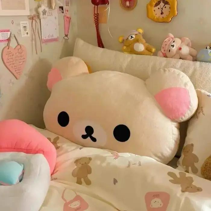 Mignon Rilakkuma Peluche chaud main oreiller dessin animé ours Peluche Peluche Peluche coussin doux