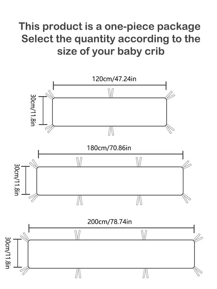Rail protection berceau bébé rembourrage doux, pare-chocs lit imprimé dessin animé longueur 120-200cm