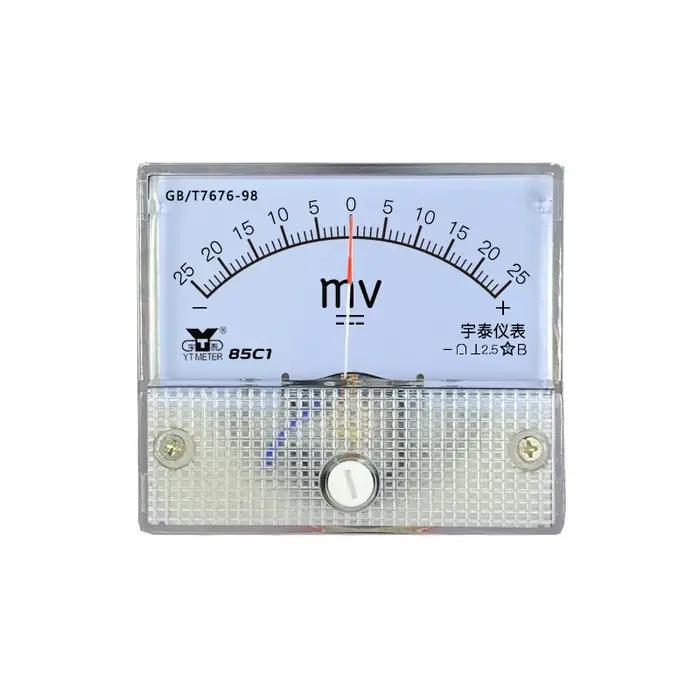 Millivoltmètre positif et négatif 85C1 DC, pointeur bidirectionnel, DC ± 20mV 25mV 50mV 75mV 100mV 5