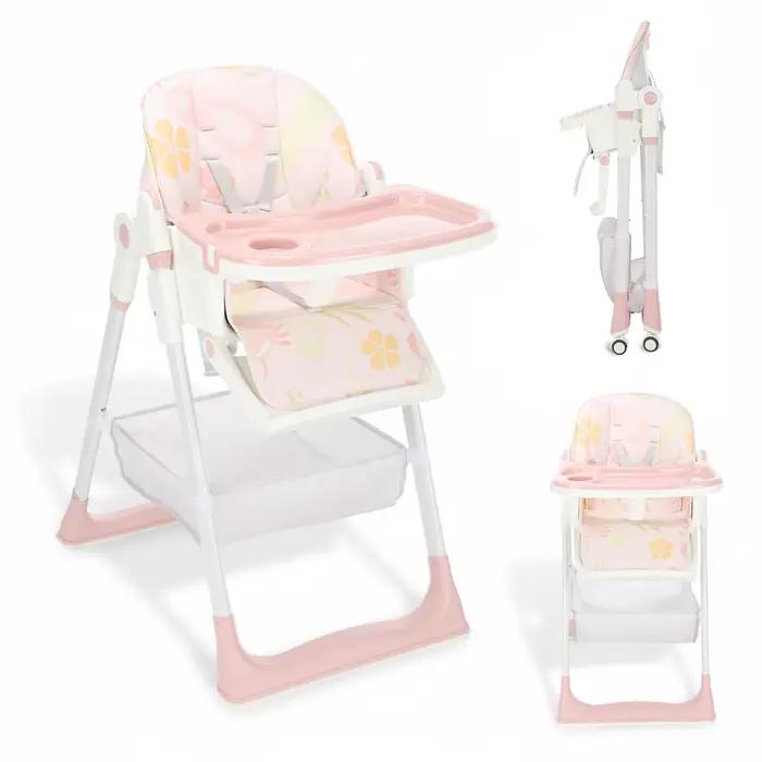 Chaise haute pliante pour bébé, chaise haute inclinable et inclinable, chaise haute réglable en haut