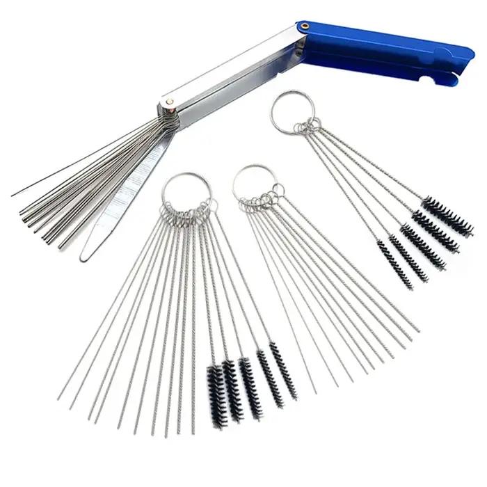Outil de nettoyage de carburateur, Jet de saleté en carbone, brosses, aiguilles pour voiture, moto,