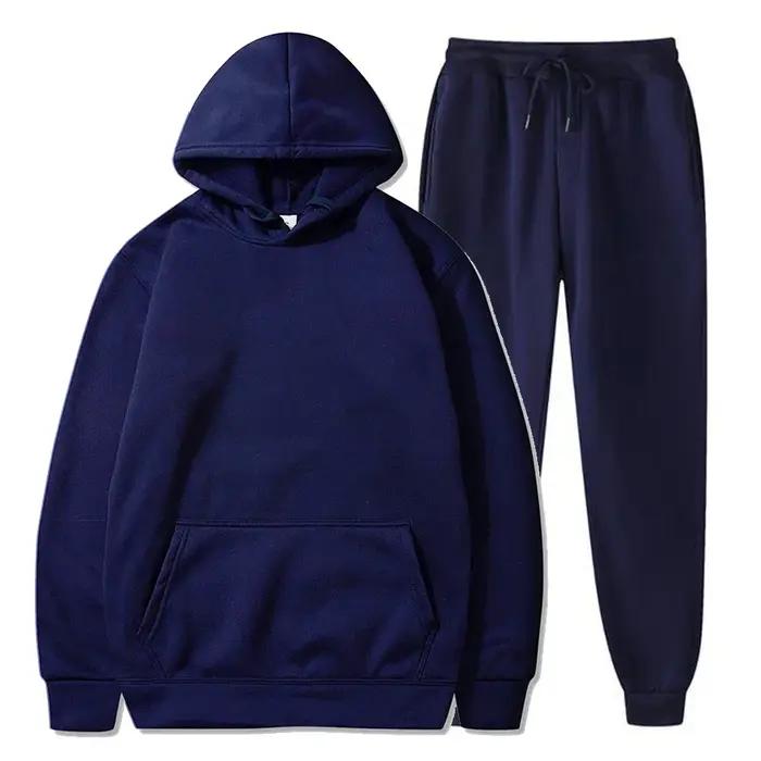 Sweat à capuche en polaire de base et pantalons de survêtement Ensemble hommes survêtement ensemble