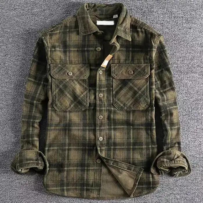 Chemise à manches longues à carreaux pour hommes, Vintage japonais, mode printemps-automne, conforta