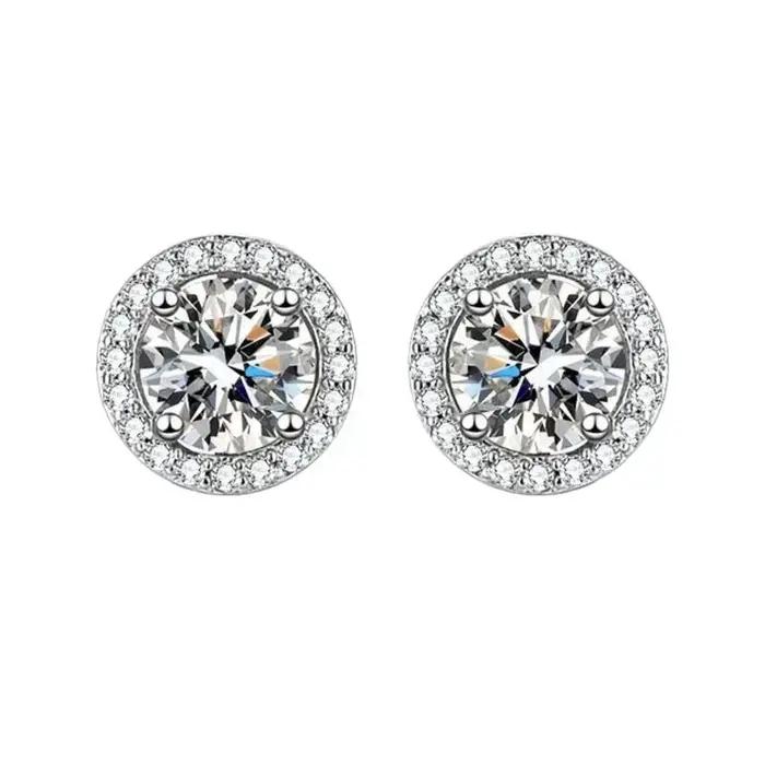 DISINIYA – boucles d'oreilles couleur Mosonite, sac carré, bijoux de mariage, fête simple et à la mo